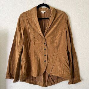 J.Jill Women Size 8 Brown Corduroy Blazer Jacket Shawl Collar Long Sleeve Casual